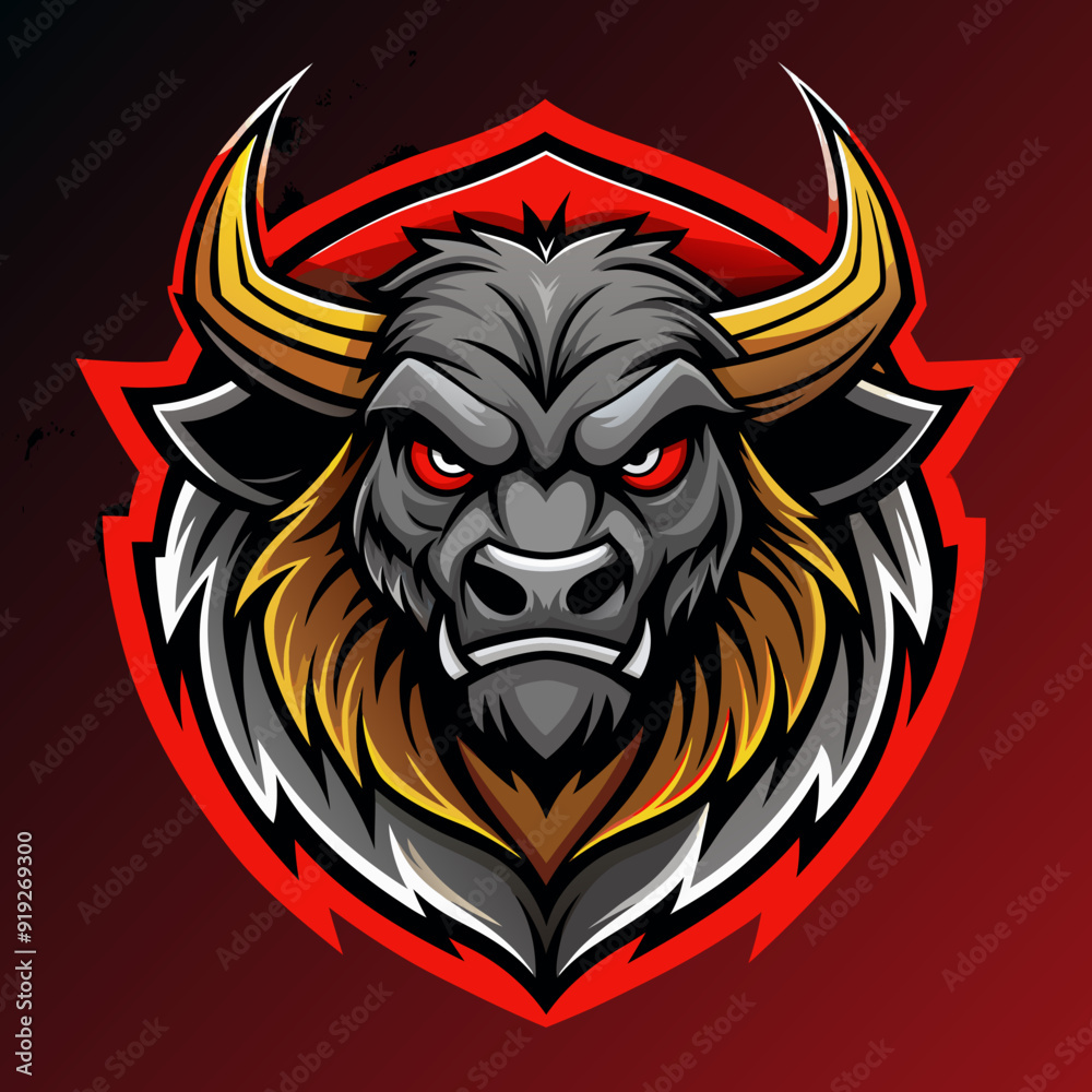 Bison mascot for sports and esports vector logo Bison mascot for sports and esports vector logo