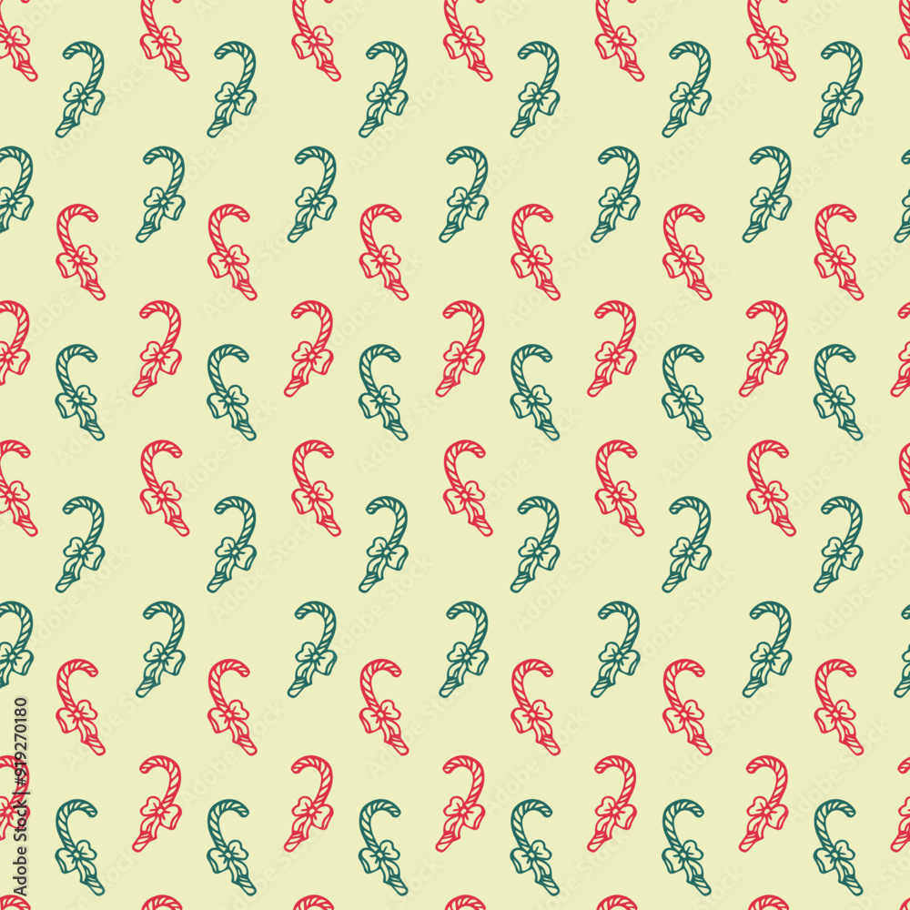 Seamless Pattern with Christmas Doodle Candies. This vector illustration is perfect for holiday-themed designs, including textiles, wrapping paper, and other seasonal projects. Seamless Pattern with Christmas Doodle Candies. This vector illustration is perfect for holiday-themed designs, including textiles, wrapping paper, and other seasonal projects.
