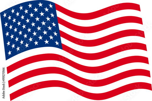 American flag symbol. Flat style.
