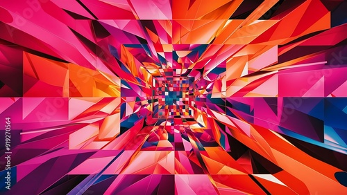 Wallpaper Mural Abstract colorful square wallpaper background. Torontodigital.ca
