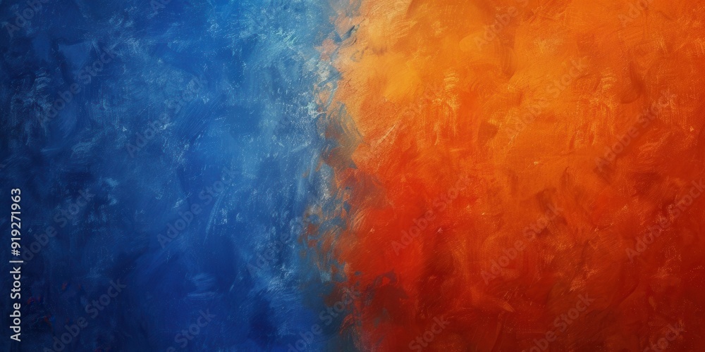 Naklejka premium Vibrant Orange and Blue Textured Background. Colorful abstract concept