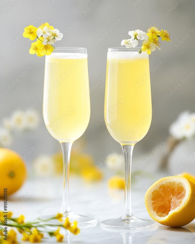 Mimosa Mayhem Ingredients: Champagne, Fresh Grapefruit Juice, Elderflower Liqueur, Honey Syrup, Ice Edible flowers for garnish Mimosa Mayhem Ingredients: Champagne, Fresh Grapefruit Juice, Elderflower Liqueur, Honey Syrup, Ice Edible flowers for garnish