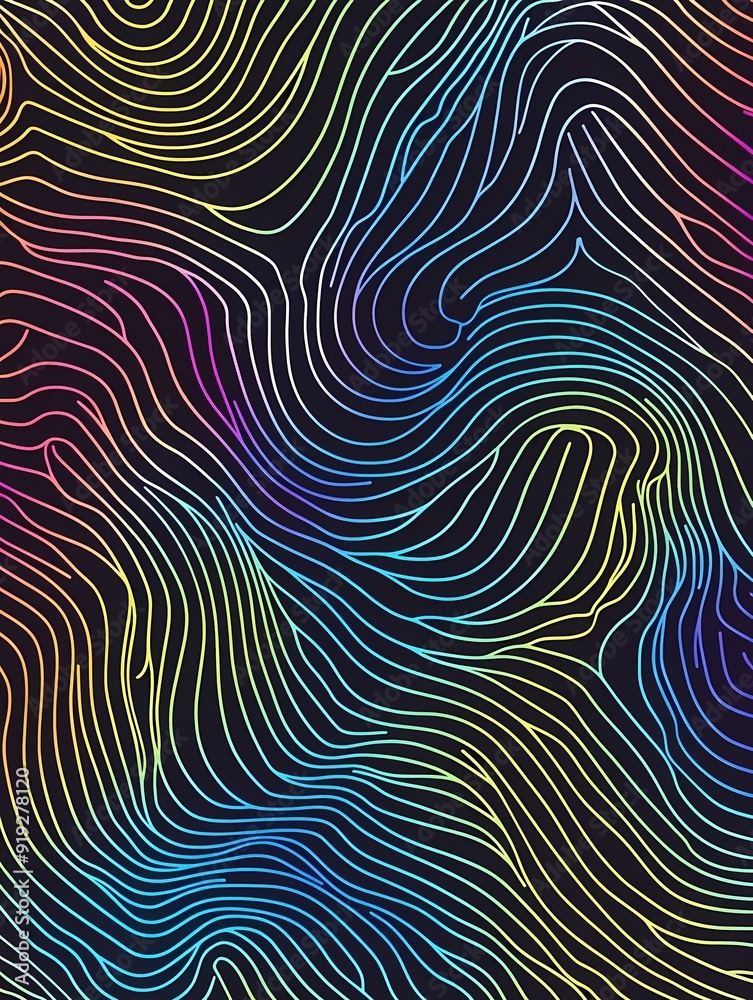 Abstract rainbow lines on a dark background. Abstract rainbow lines on a dark background.