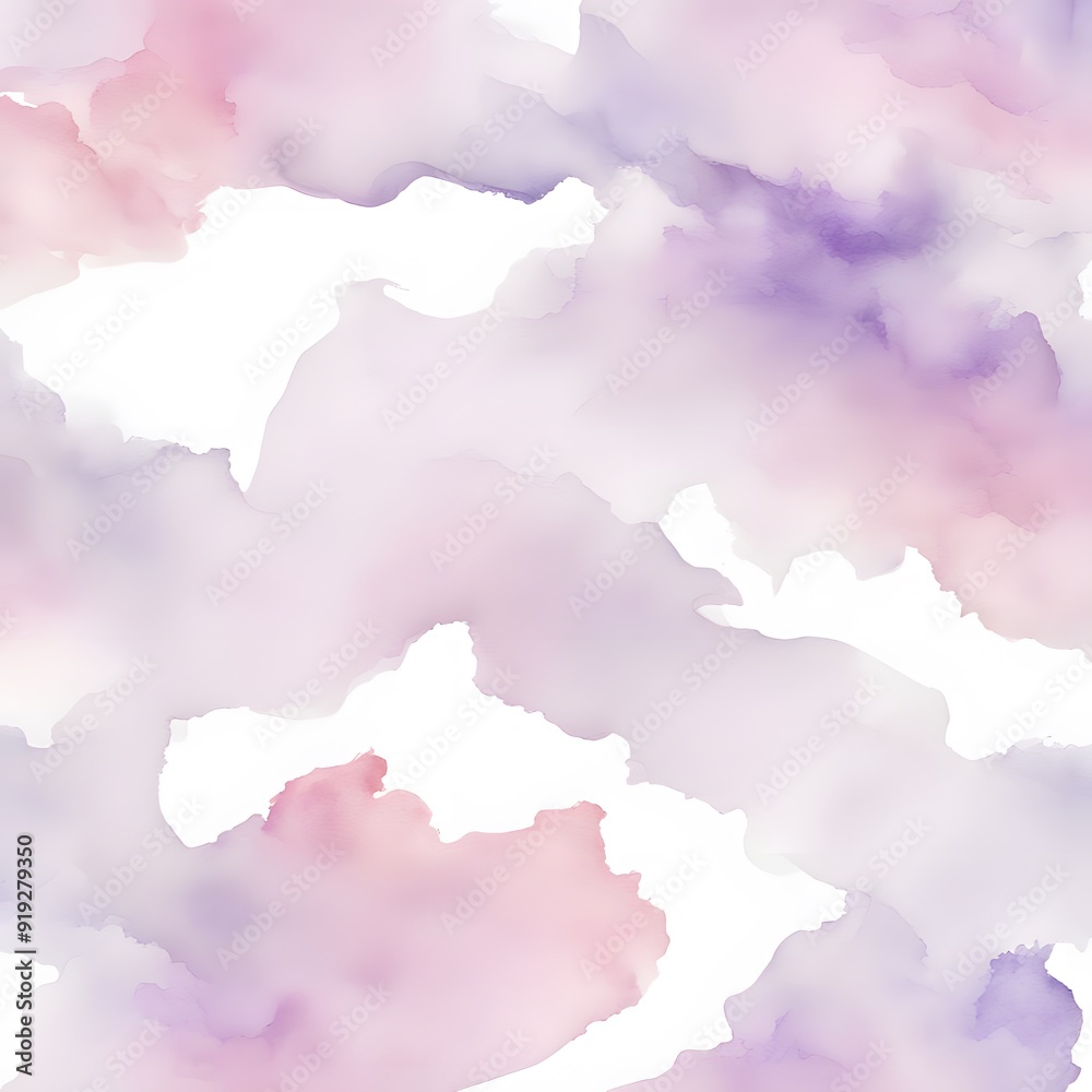 Obraz premium A blend from light pink to soft lavender watercolor on white background, AI Generated