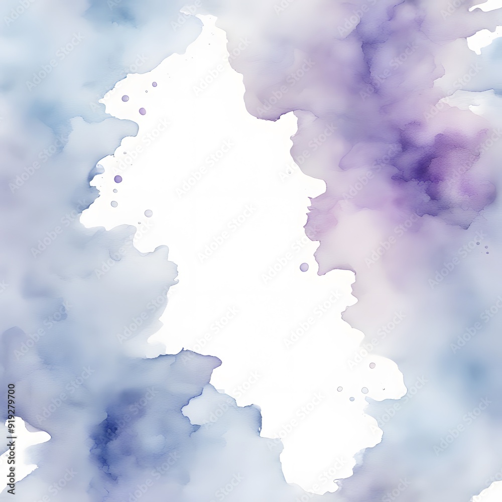 A blend from pastel blue to soft purple watercolor on white background, AI Generated A blend from pastel blue to soft purple watercolor on white background, AI Generated