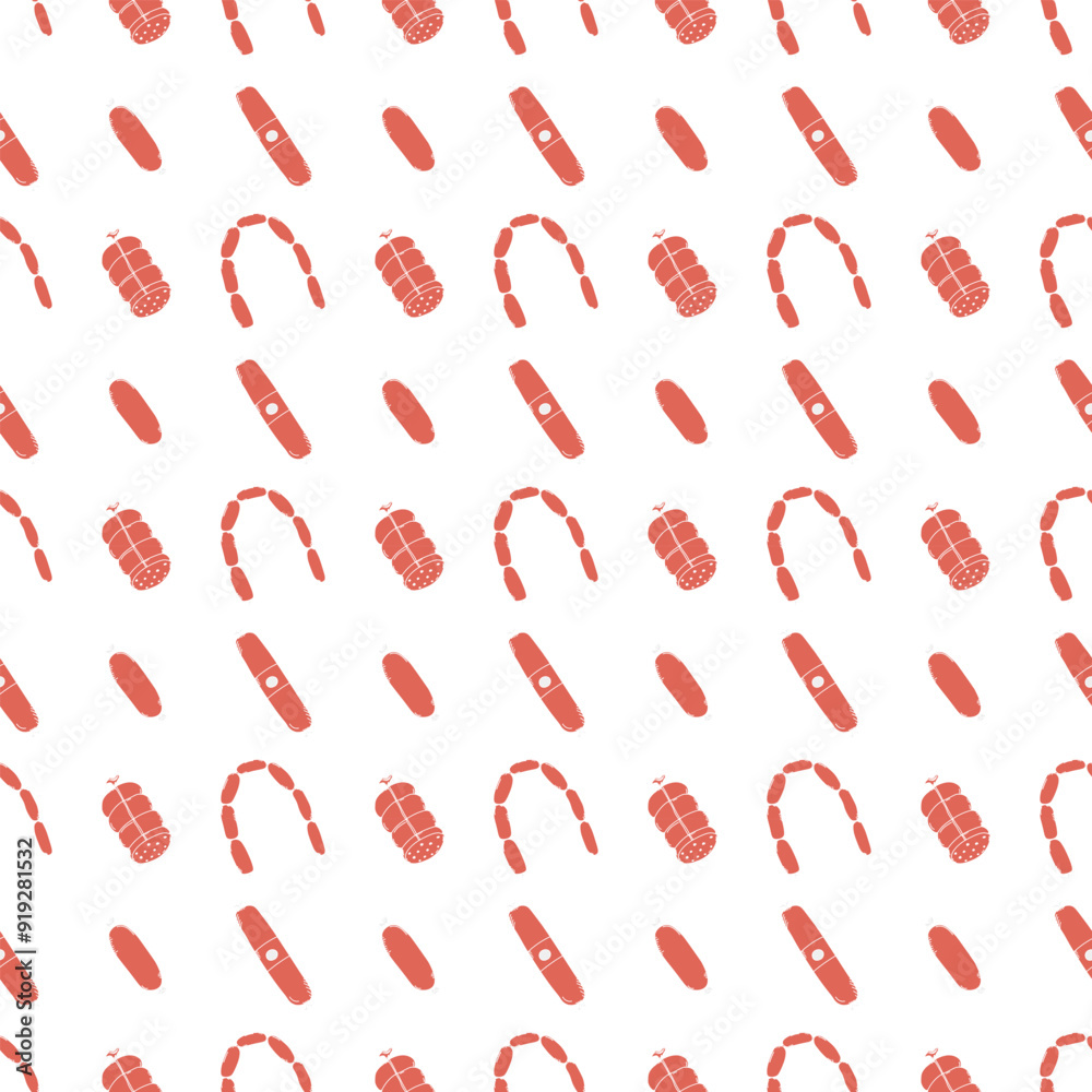 Seamless meat pattern. Doodle meat background. illustration with meat products icons Seamless meat pattern. Doodle meat background. illustration with meat products icons