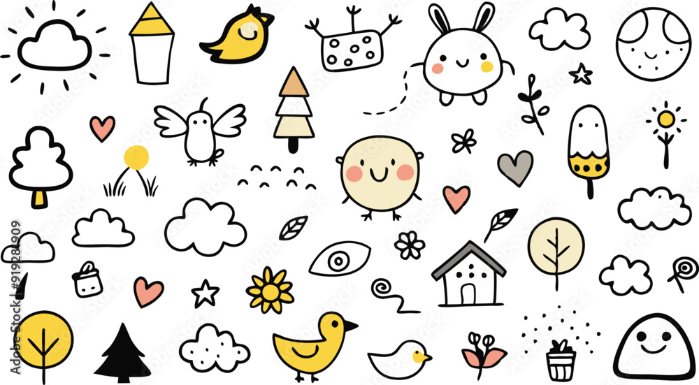 Hand-drawn cartoon character illustration Hand-drawn cartoon character illustration
