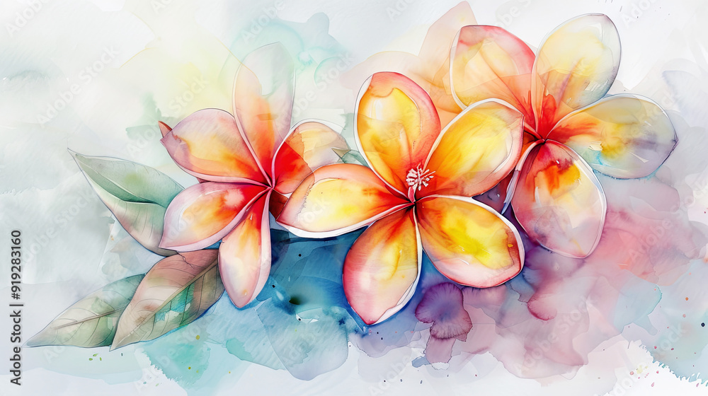 plumeria, smooth and soft blending, light gray background plumeria, smooth and soft blending, light gray background