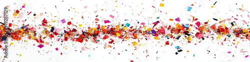 Colorburst Confetti: A close-up shot of confetti scattered on a white surface, revealing different colored pieces.