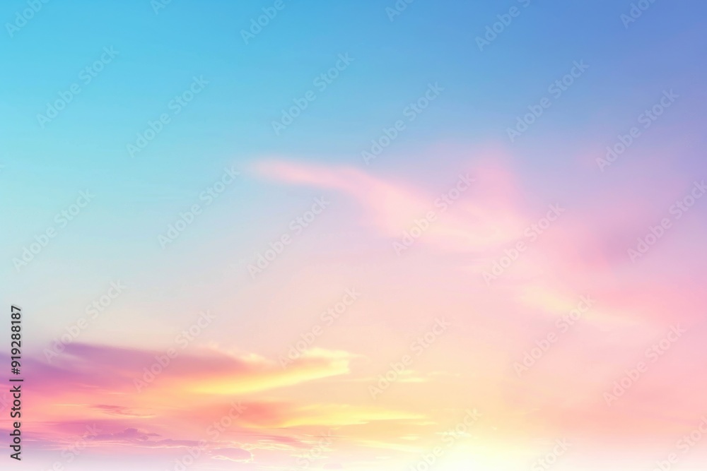 Fototapeta premium A plane soars through the sky during a beautiful sunset, offering stunning views of the horizon