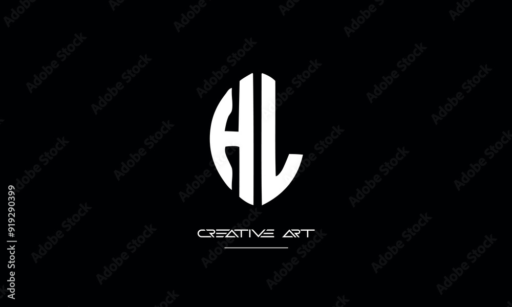 HL, LH, H, L abstract letters logo monogram