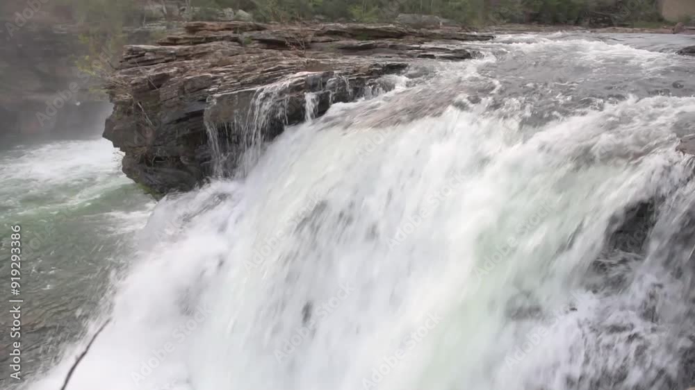 River Flow and Waterfall in Alabama, USA. Little River Canyon National Preserve River Flow and Waterfall in Alabama, USA. Little River Canyon National Preserve