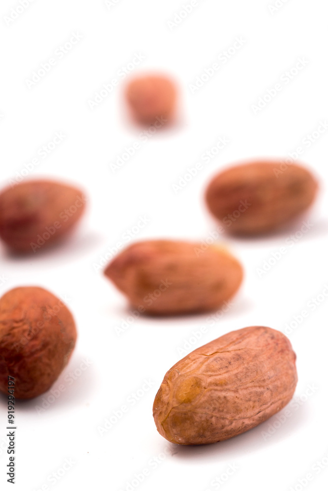 Obraz premium peanut on white background. macro. close-up. selective focus