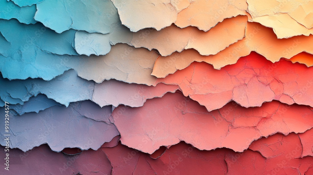 Obraz premium Abstract Colorful Layered Texture with Cracked Paint