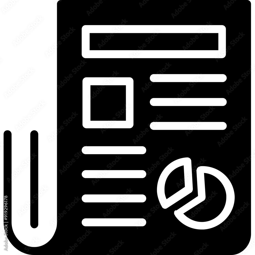 Report vector icon in glyph style 