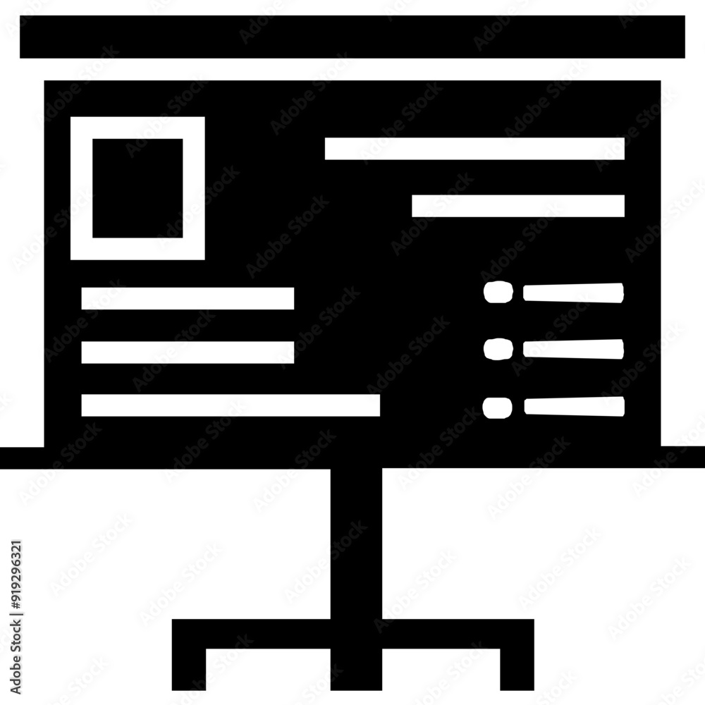 Presentation Board vector icon in glyph style Presentation Board vector icon in glyph style
