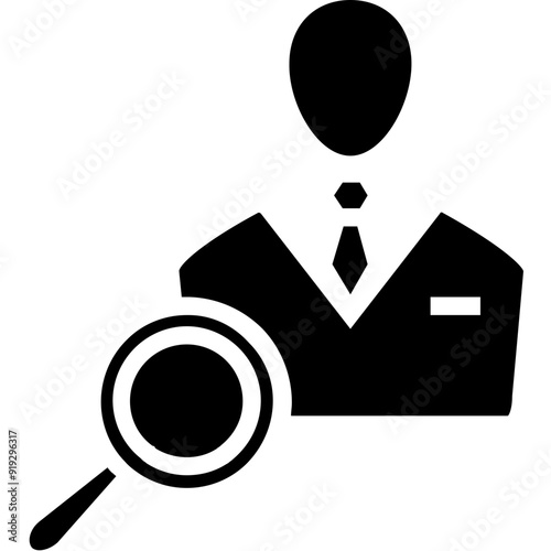 Search Applicant vector icon in glyph style 