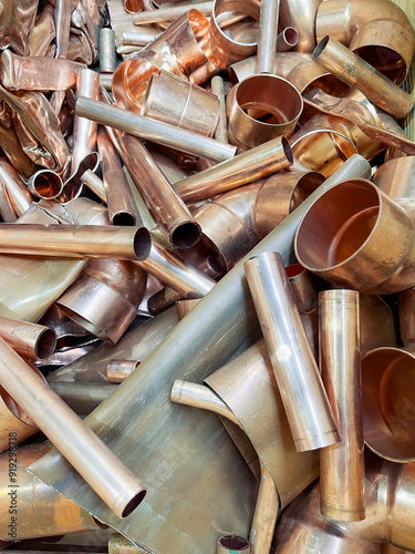 Copper tube off cuttings from the plumbing industry