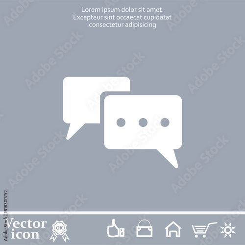 Vector icon of white color on a gray background