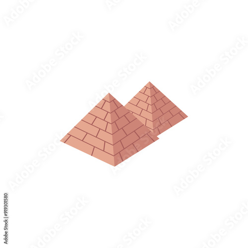 Egyptian pyramids vector flat icon, holiday Jewish exodus from Egypt, Jewish Pesach, Happy Passover traditional symbol
