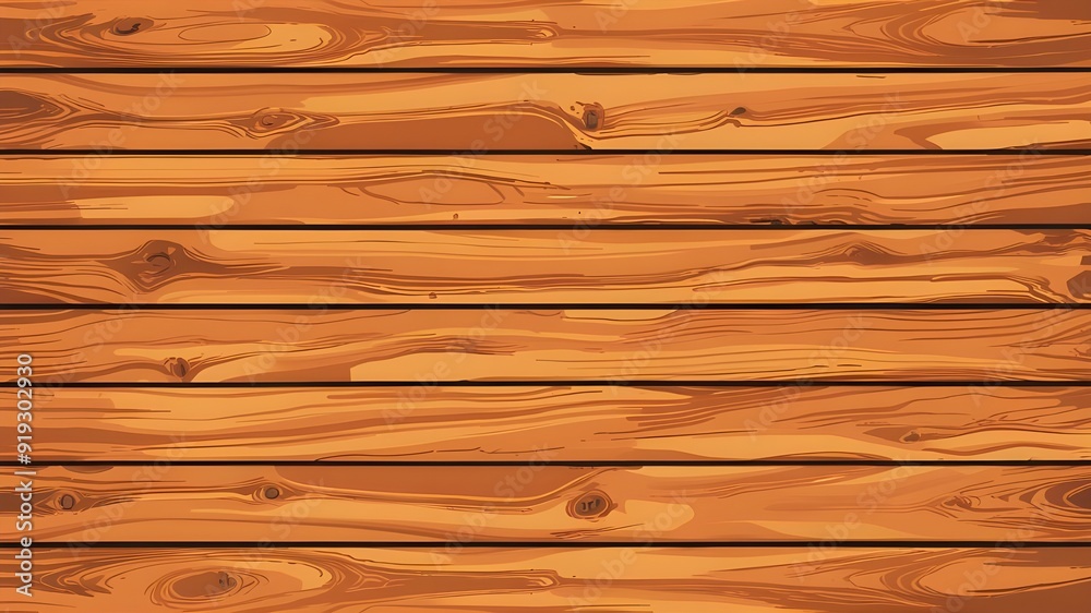 Fototapeta premium Cartoon wooden plank background illustration created by hand