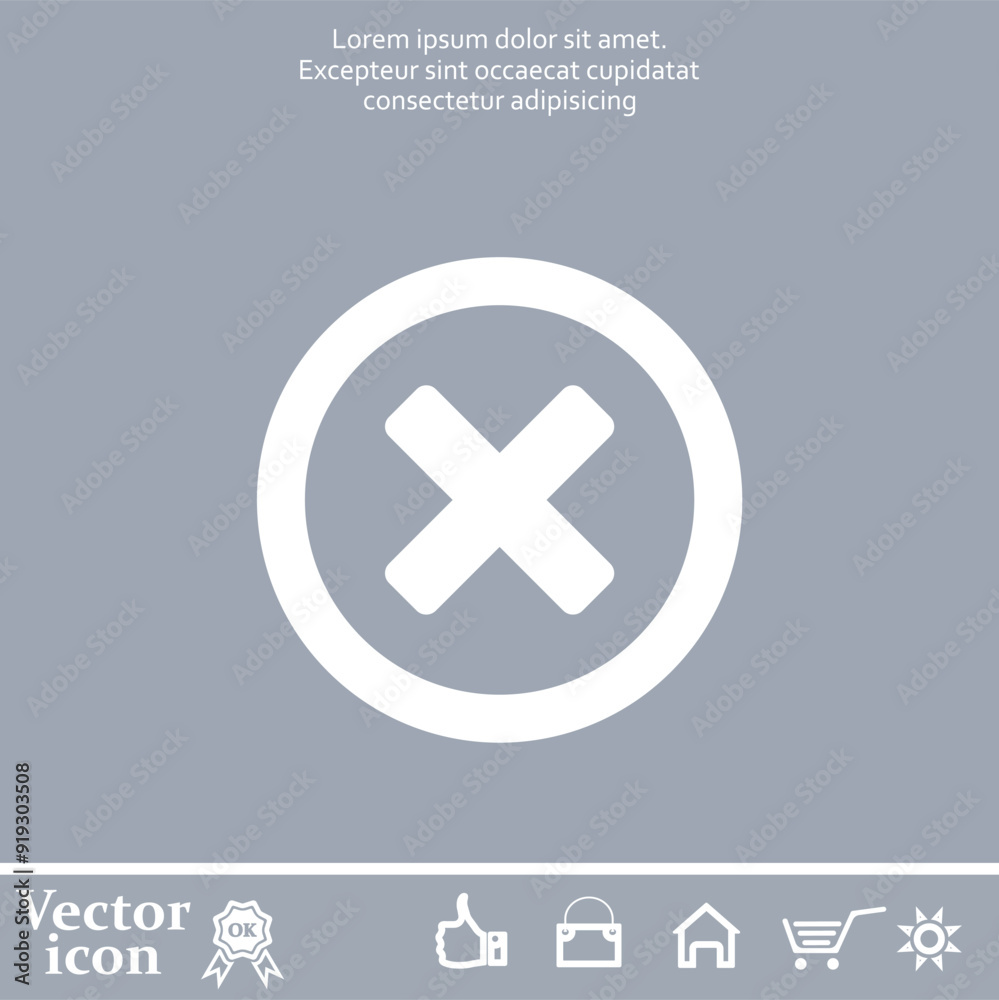 Obraz premium Vector icon of white color on a gray background