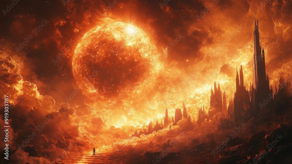 2D Illustration of Eschatology Exploring Beliefs About the End Times in Various Cultures 2D Illustration of Eschatology Exploring Beliefs About the End Times in Various Cultures