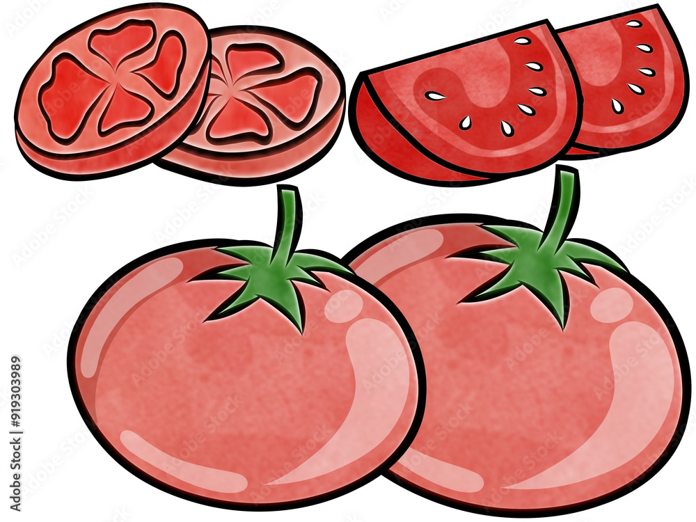 Fresh Tomato. Creative illustration in flat design.