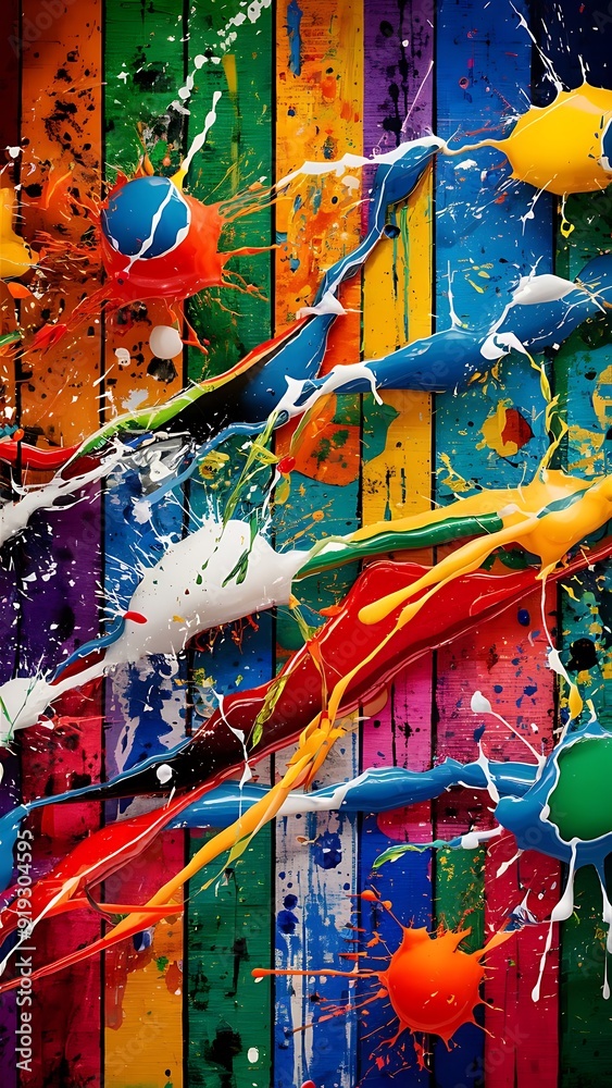 Naklejka premium colourful abstract background with splash of paint, multicolored wallpaper