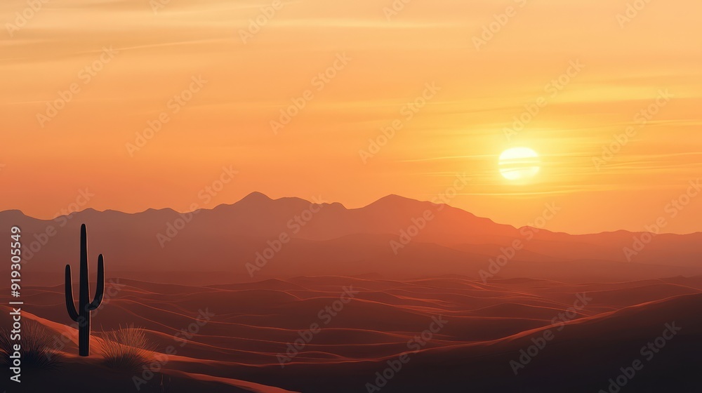 Serene desert landscape at sunset with rolling sand dunes and a solitary cactus, symbolizing solitude, natural beauty, and the tranquility of the desert
Serene desert landscape at sunset with rolling sand dunes and a solitary cactus, symbolizing solitude, natural beauty, and the tranquility of the desert