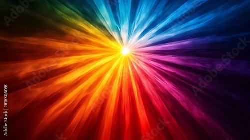 Abstract Radiating Colorful Light with a Central White Glow