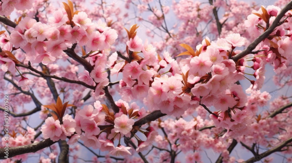 Pink Cherry Blossom Tree Branch Pink Cherry Blossom Tree Branch
