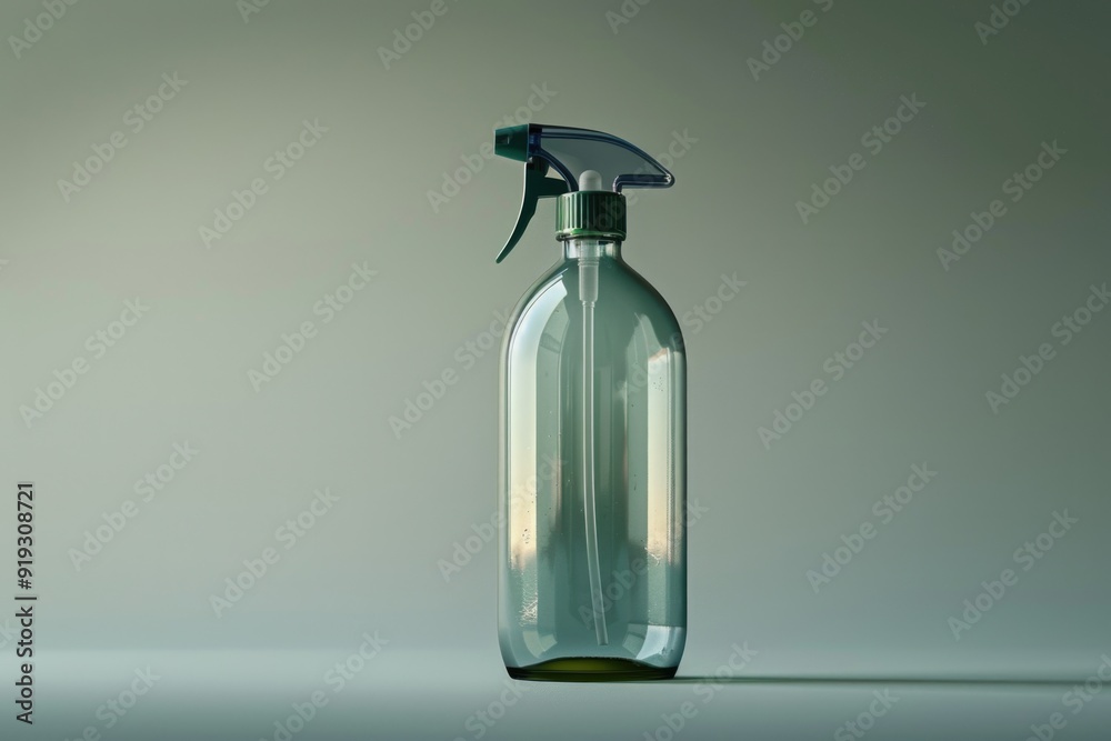 A green glass bottle with a built-in sprayer, suitable for use in various scenarios A green glass bottle with a built-in sprayer, suitable for use in various scenarios