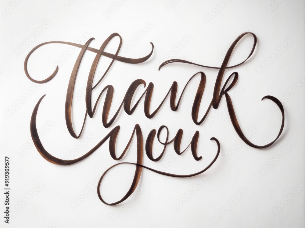 Thank you Latin letters. Thank you in Indonesian. Handwritten calligraphy thank you. white background.