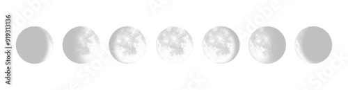 Stippling moon phases vector illustration
