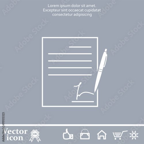 Vector icon of white color on a gray background