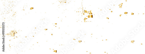 Doted and confetti golden glitter on transparent background. Shiny glittering dust. Gold glitter sparkle confetti that floats down falling. Vector illustration.