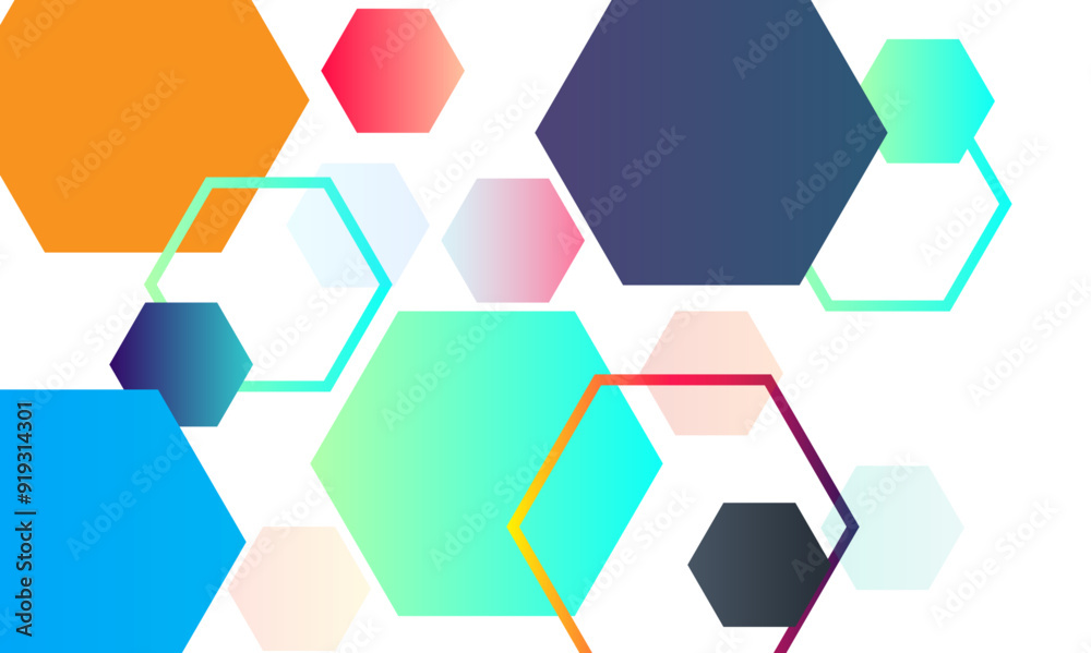 Abstract modern science or technology concept banner hexagonal shapes background. Technology background with hexagons shape pattern. Design for banner, template, technology, science, medical Abstract modern science or technology concept banner hexagonal shapes background. Technology background with hexagons shape pattern. Design for banner, template, technology, science, medical