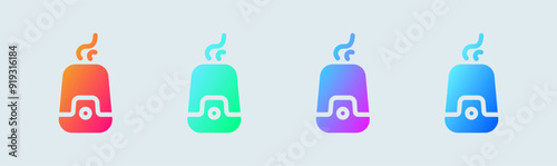 Humidifier solid icon in gradient colors. Vapour signs vector illustration.