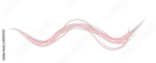 Festive red stripe on white background. red curl twirl for the holidays. red colored curve rope. Vector png twirl, line, curve, rope, stripe design element. 