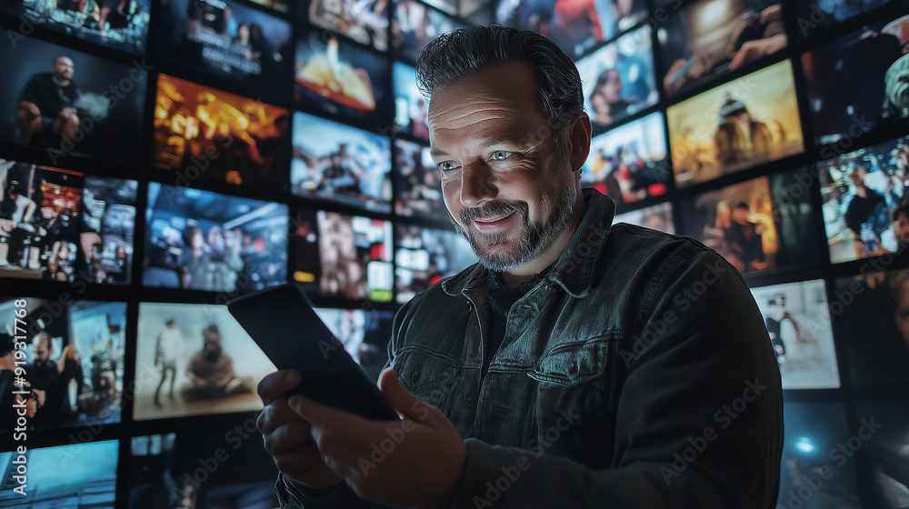 man watching tv on phone man watching tv on phone