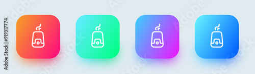 Humidifier line icon in square gradient colors. Vapour signs vector illustration.