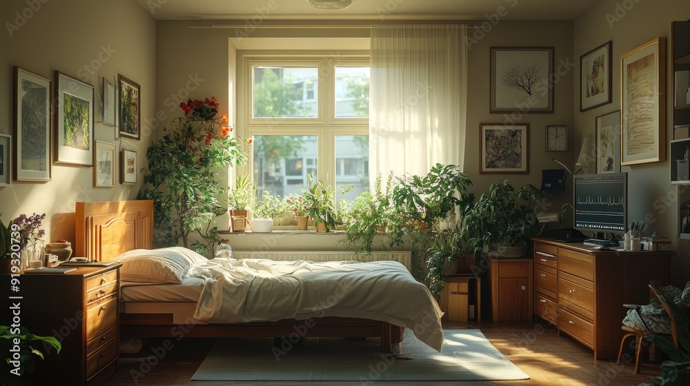 Fototapeta premium Home Nursing Care Depicted with Neglect Highlighting Issues in Elderly Care