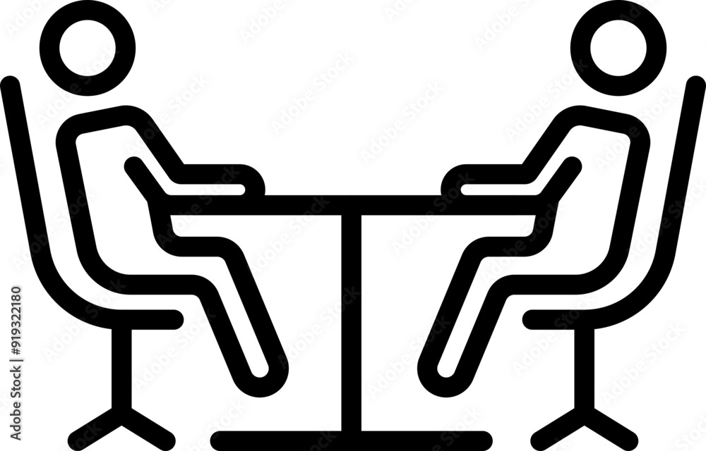 Meeting icon. Workspace symbol. Linear style. Meeting icon. Workspace symbol. Linear style.