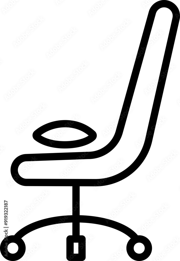 Desk chair icon. Workspace symbol. Linear style.