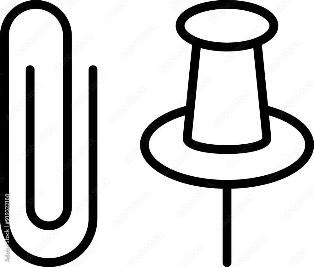 Pins icon. Workspace symbol. Linear style. Pins icon. Workspace symbol. Linear style.
