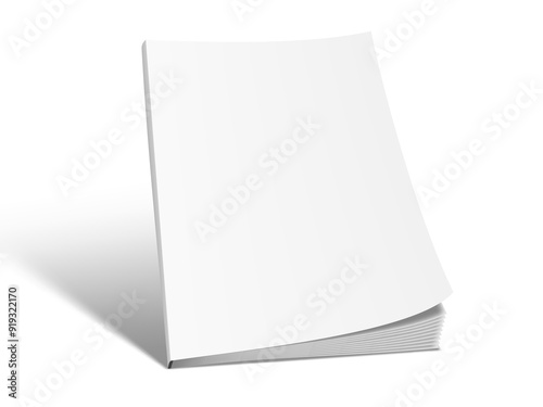 Blank Cover Magazine Or Booklet On White Back