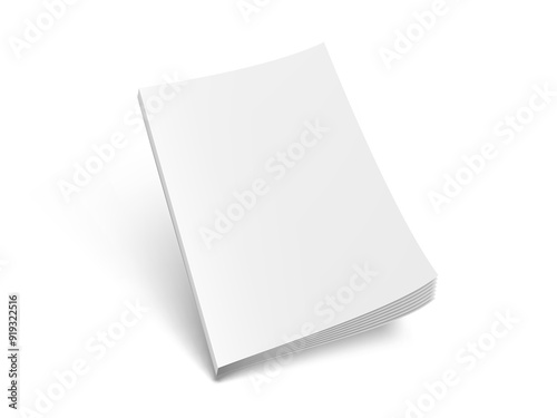 Blank Cover Magazine Or Booklet On White Back