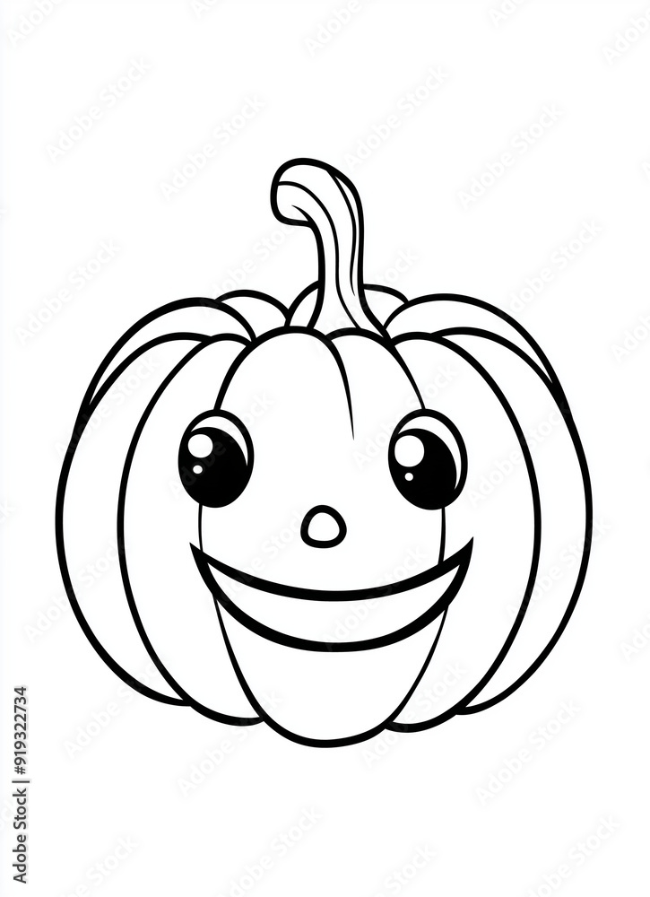 Obraz premium Cute Pumpkin Halloween Coloring Pages for Toddlers
