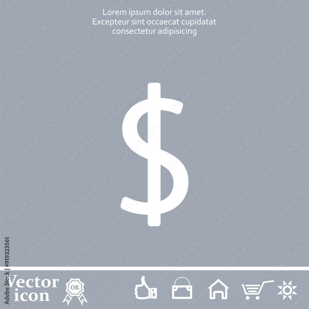 Obraz premium Vector icon of white color on a gray background